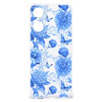 Case voor OPPO A58 | A78 5G Flowers Blue