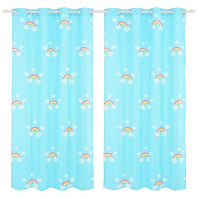 vidaXL Kindergordijnen verduisterend 140x240 cm regenboog blauw 2 st