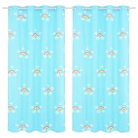 vidaXL Kindergordijnen verduisterend 140x240 cm regenboog blauw 2 st