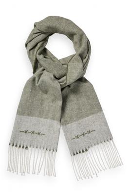 van Gils Sjaal Groen Met Herringbone Dessin