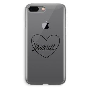 Friends heart black: iPhone 8 Plus Transparant Hoesje