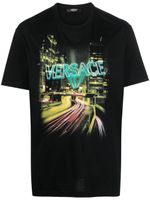 Versace t-shirt en coton à logo imprimé - Noir - thumbnail