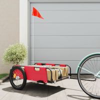 Fietstrailer oxford stof en ijzer rood