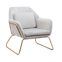 Fauteuil Luzia Grijs + Goud frame