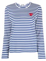 Comme Des Garçons Play t-shirt rayé à patch cœur - Blanc