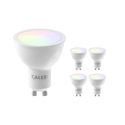 Voordeelpak 5x Calex Smart Tuya Wifi LED Spot GU10 PAR16 5W 345lm 90D - 822-840 Afstembaar Wit | Dimbaar