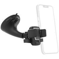 Hama Easy Snap telefoonhouder voor de auto (voor smartphones met een breedte van 5,5 tot 8,5 cm, zuignaphouder, 360 graden draaibaar) zwart