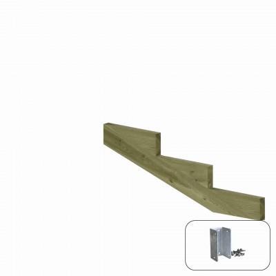 Trapbalk 3 Treden 19º + Montagebeugel Trapbalk 3 Treden 19º + Montagebeugel