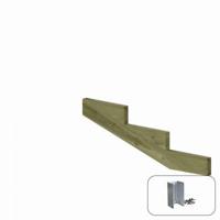 Trapbalk 3 Treden 19º + Montagebeugel