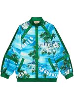 Gucci veste en coton à imprimé graphique - Bleu - thumbnail