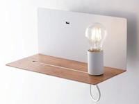 USB wandlamp FLASH wit met verstelbare lamp, oplaadfunctie & mobiele telefoon opslag, Verlichting, Lampen Woonkamer