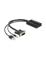 Delock compatible VGA to HDMI Adapter with Audio - Video- / Audio-Adapter - 25 cm