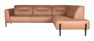 LABEL51 Hoekbank 'Napoli' Rechts, Microfiber, kleur Cognac
