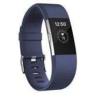 By Qubix - Compatible met Fitbit Charge 2 sportbandje - Maat: Small - Navy - Compatible fitbit bandje