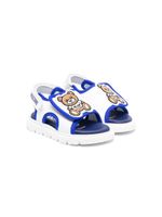 Moschino Kids sandales en cuir à motif Teddy Bear - Blanc