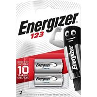Energizer CR123 batterijen, lithium knoopcelbatterij, 2 stuks
