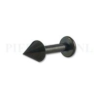 Labret zwart 1.6 mm spike 6 mm