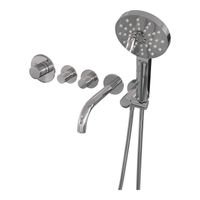 Inbouwthermostaatset Brauer Chrome Carving Incl Baduitloop en 3 Standen Handdouche Chroom Brauer