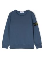 Stone Island Junior sweat à patch logo - Bleu