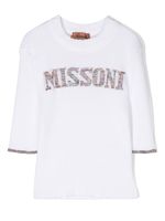 Missoni Kids pull en maille à logo imprimé - Blanc