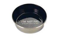 Beeztees Voer- en Drinkbak Not Fat - Hond - RVS - Zwart - 16cm