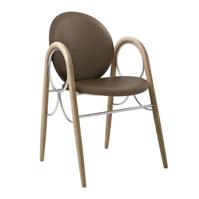 Brdr. Krüger Arkade Stoel Wit Geolied Eiken - Spectrum Bruin Chromen Frame