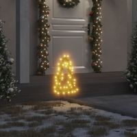 Kerstverlichting kerstboom 3 st met grondpinnen 50 LED's 30 cm