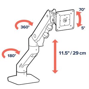 Ergotron HX Arm Desk Mount Monitor-tafelbeugel 1-voudig 38,1 cm (15) - 124,5 cm (49) Wit Draaibaar, In hoogte verstelbaar, Kantelbaar, Zwenkbaar