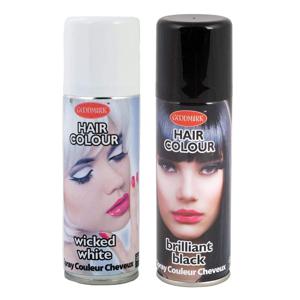 Set van 2x kleuren haarverf/haarspray van 125 ml - Zwart en Wit