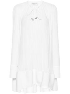 Lanvin robe courte à design plissée - Blanc