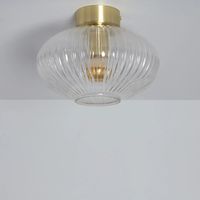 Vintage plafond glas & goud met E27 fitting 'Pieter' - thumbnail