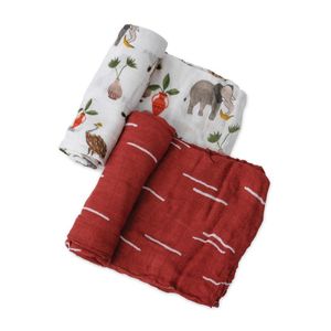 Little Unicorn Bamboo Deluxe swaddle 2-pack Safari Social Maat