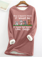 Women's Love Dogs Fleece Casual Sweatshirt - thumbnail