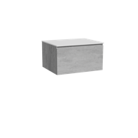 Storke Edge zwevend badmeubel 65 x 52 cm beton donkergrijs met Tavola enkel wastafelblad in solid surface mat wit - thumbnail