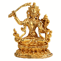 Minibeeldje Manjushri Goudkleurig - 5 cm