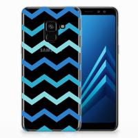 Samsung Galaxy A8 (2018) TPU bumper Zigzag Blauw