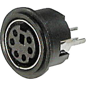 TRU COMPONENTS 1586252 Miniatuur-DIN-connector Bus, inbouw verticaal Aantal polen: 6 Zwart 1 stuk(s)