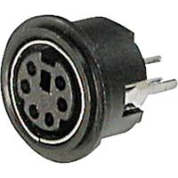 TRU COMPONENTS 1586253 Miniatuur-DIN-connector Bus, inbouw verticaal Aantal polen: 8 Zwart 1 stuk(s)