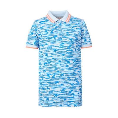 Petrol Industries polo van biologisch katoen blauw/wit