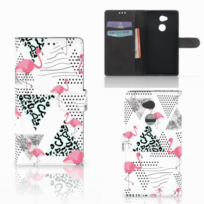 Sony Xperia XA2 Ultra Telefoonhoesje met Pasjes Flamingo Triangle Sony Xperia XA2 Ultra Telefoonhoesje met Pasjes Flamingo Triangle
