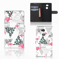 Sony Xperia XA2 Ultra Telefoonhoesje met Pasjes Flamingo Triangle