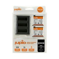 DJI Osmo Action Triple Battery Charger + 2x AB1 accu (Merk Jupio)