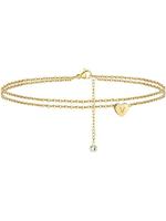 strand Dubbele Keten Hart Brief Enkelbandje