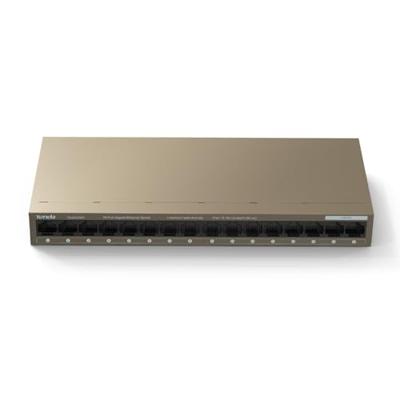 Tenda TEG1016M | 16-poorts Gigabit onbeheerde Ethernet-netwerkschakelaar|Ethernet Splitter|Plug & Play|Fanless Metal Design|Desktop/Wandmontage|Verkeersoptimalisatie |Beperkte levenslange bescherming
