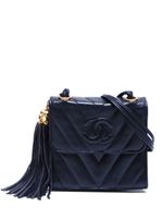 CHANEL Pre-Owned sac porté épaule à motif Chevron (1989-1991) - Noir - thumbnail