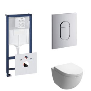 Grohe Rapid SL Toiletset set14 B&W Zero Diepspoel met Grohe Arena of Skate drukplaat