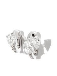 Repossi boucle d'oreille Serti 3 en or blanc 18ct sertie de diamants - Argent