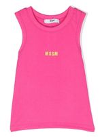 MSGM Kids débardeur nervuré à logo brodé - Rose