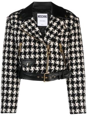 Moschino Jack met pied-de-poule print - Zwart