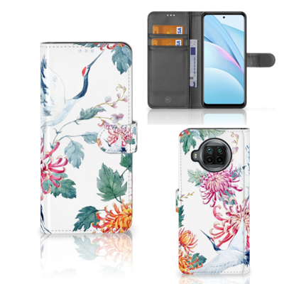 Xiaomi Mi 10T Lite Telefoonhoesje met Pasjes Bird Flowers Xiaomi Mi 10T Lite Telefoonhoesje met Pasjes Bird Flowers